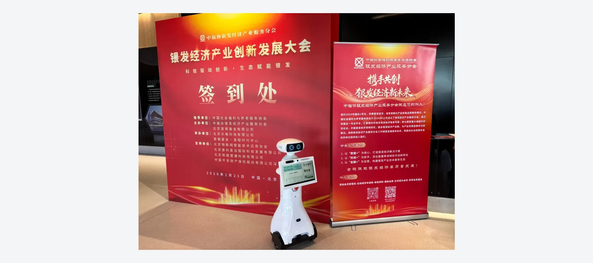 大白机器人亮相银发经济产业创新发展大会,呈现日常陪伴应用方向
